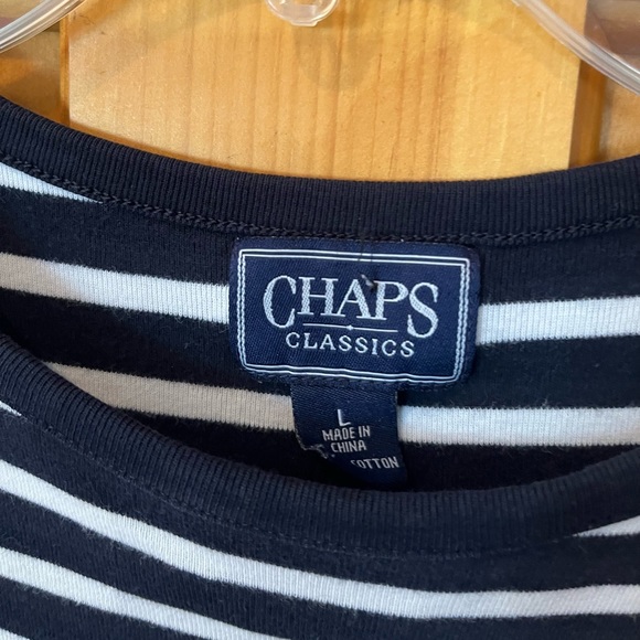 Chaps classic navy and white striped tee - Picture 2 of 3